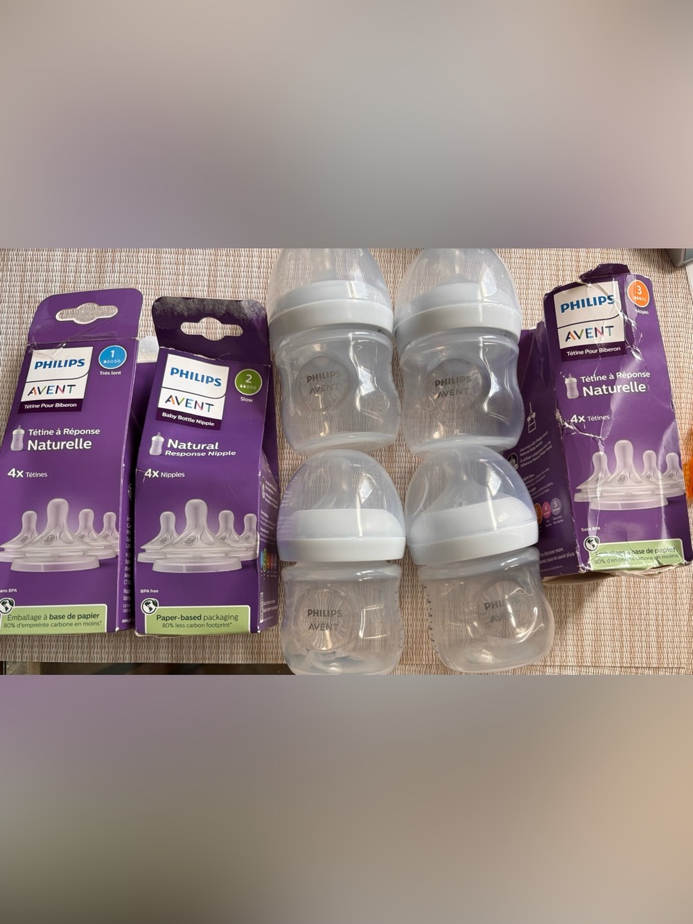 Natural Baby Bottle - Clear/White (Pack)